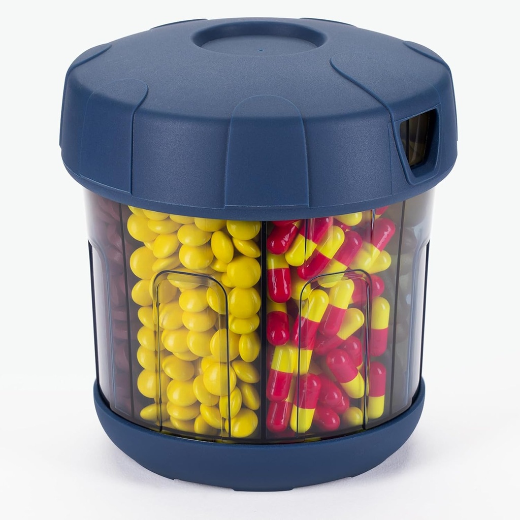 Mossime Supplement Organizer met Extra Large 7 Compartments, TPU Soft Lid Eenvoudig Open Pill Dispenser, Een maand Reizen Organisator Opslag Vitamine Houder, Medicine Container Pill Fles