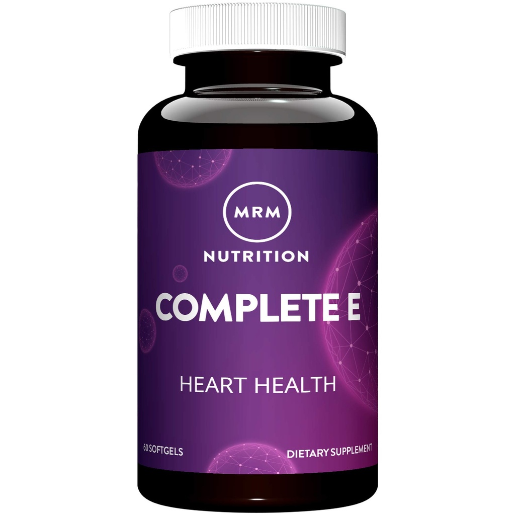 MRM Nutrition Complete E - For Women & Men - Vitamin E Complex with Mixed Tocopherols, Tocotrienols, Vitamin C & CoQ-10, Antioxidant Support for Heart, Skin, and Cellular Health - 30 Servings