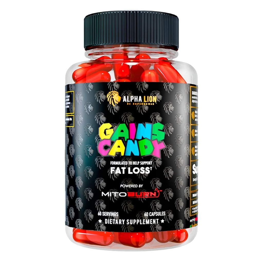 ALPHA LION krijgt snoep, supplement Pillen die gewichtsverlies ondersteunen, eetlustonderdrukker, Keto-diet vriendelijk, minder lichaamsvet, upgrade energie & workout prestaties, 60 capsules (MitoBurn®)