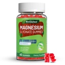Magnesium Glycinate Gummies 600mg voor vrouwen en mannen, met Magnesium L-Threonate 300mg, CoQ10 en Black Pepper, Vegan (60 Telling)