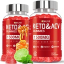 Keto ACV Gummies - 1500mg Apple Cider Vinegar Gummies with Granaatappel Beetwortel & Vitamine B12 B6 - Citroen Honey Flavor - for Men & Woman - GMO Free & Vegan - 120 Tel.