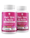 1 lichaamshaar huid nagels groei vitamine met biotine - volledige formule voor mannen & vrouwen - 2 Pack