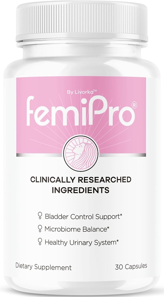 LIVORKA FemiPro Bladder Control Pillen - Originele FemiPro Capsules, Femi Pro Bladder Control Support Supplement, Probitic FemiPro Pillen voor algemene gezondheid en welzijn Reviews, 30 capsules voor 1 maand
