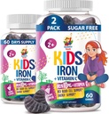 SUNNY SAM Iron Gummies for Kids & Teens - 10mg vitamines met vitamine C - Low-Sugar Kauwbare Iron Gummy Supplement voor Immune Ondersteuning, Ondersteunt de productie van rode bloedcellen voor kinderen & tienermeisjes