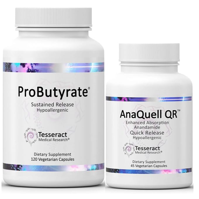 Tesseract Medisch Onderzoek ProButyrate Gut Health Supplement, Butyric Acid Complex & AnaQuell QR, Stress Relief & Mood Support Supplement