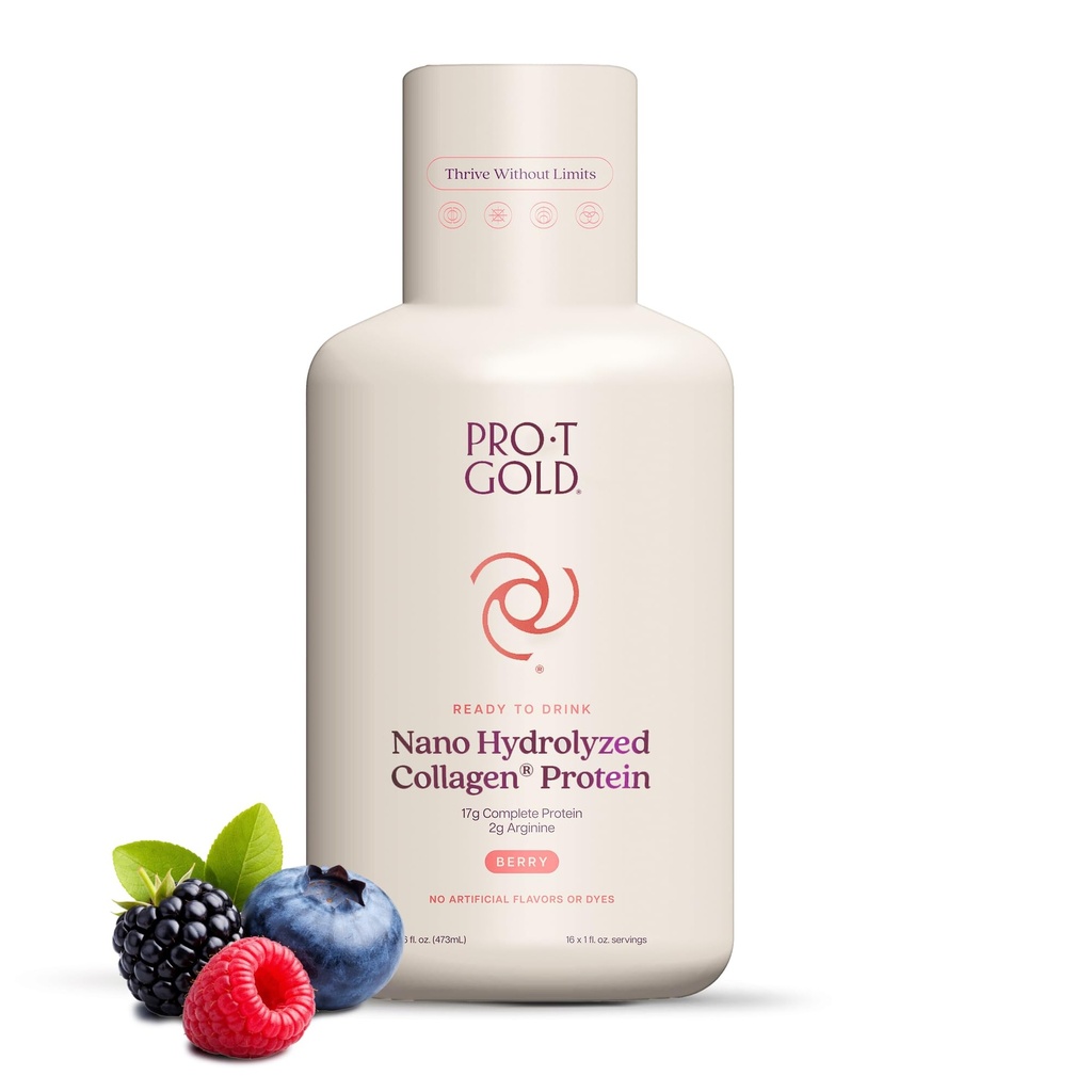 ProT GOLD Berry Sugar Free Liquid Protein Shot - 16oz Anti Aging. Bewezen tot Boost Immuniteit. Formule Trusted by 4.000+ Medical Facilities for Complete Protein Nutrition and Proven 2X Faster Healing