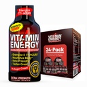 Vitamine Energy Workout+ Extra Strength Energy Shot Berry 24 Pack, 260mg Caféine naturelle, Pré-entraînement, B-Vitamines, Minéraux, Endurance & Performance, Zéro Sucre, Sans gluten, Vegan, 1.93 fl oz