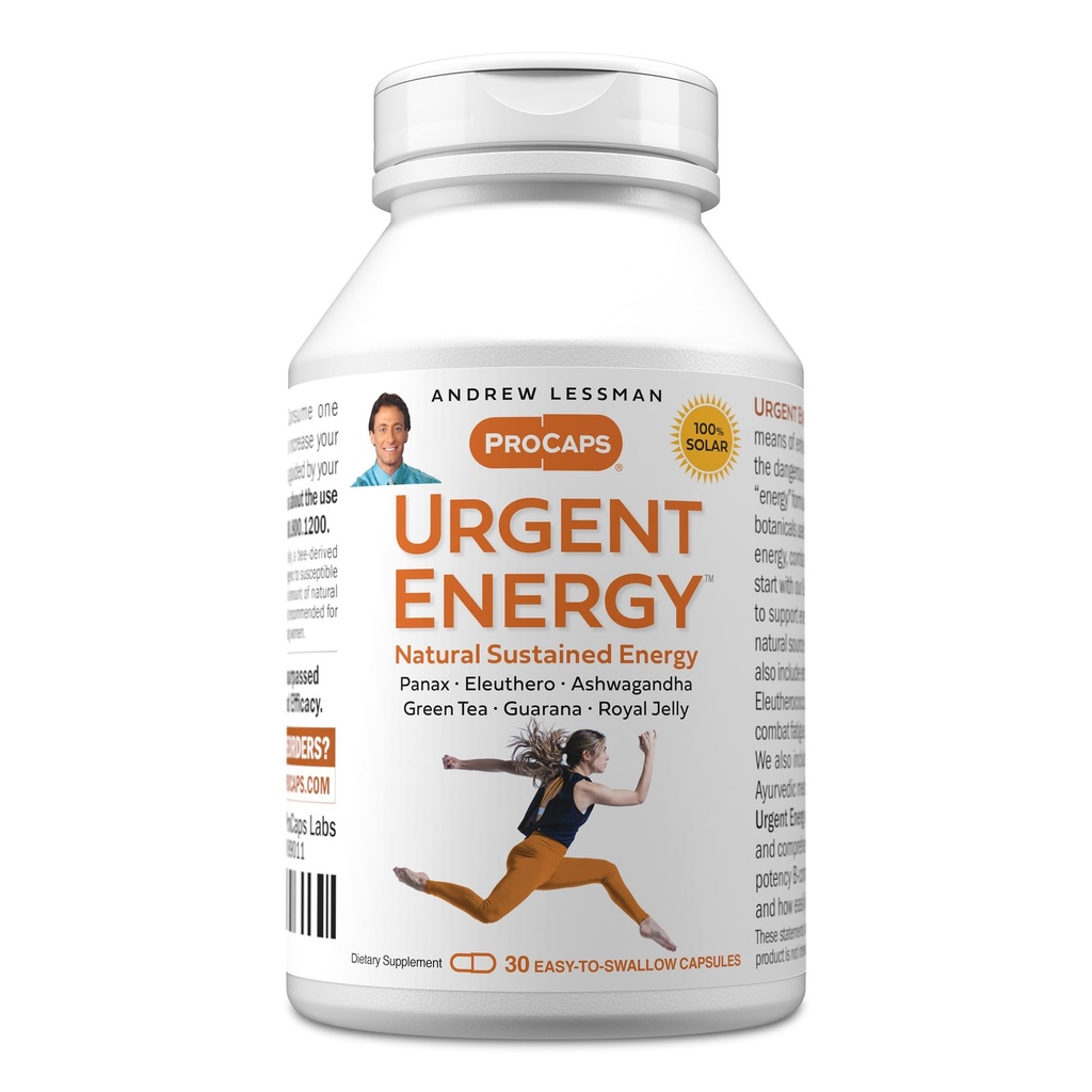 ANDREW LESSMAN Dringende Energie 30 Capsules - Biedt een veilige, gezonde middelen voor het verbeteren van energieniveaus en gevoelens van welzijn, groene thee, Guarana, Ginseng, Royal Jelly, Ashwagandha, B-complex
