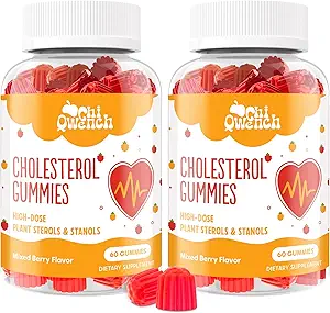Suppléments de cholestérol avec stérols de 1500 Mg de plantes et de Stanols, gommes de soutien de cholestérol, gommes de complexe de cholestérol, maintient des niveaux normaux, saveur de baie mixte, 120 comte