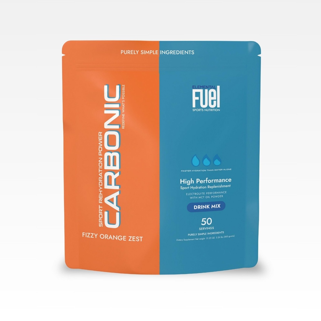 Carbonic Orange Zest Hydration & MCT Oil Powder Nutrition - First-Ever Advanced Electrolyte & MCT Formula, verbetert hydratatie, duurzame energie, & Recovery - 50 porties