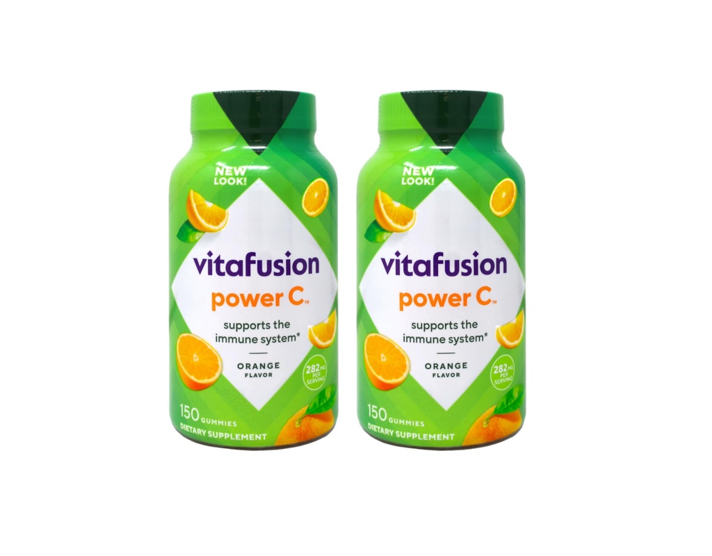 Vitafusion Power C Adult Vitaminen Gummy, Immune Support, Natural Orange 150 ea (pack van 2)