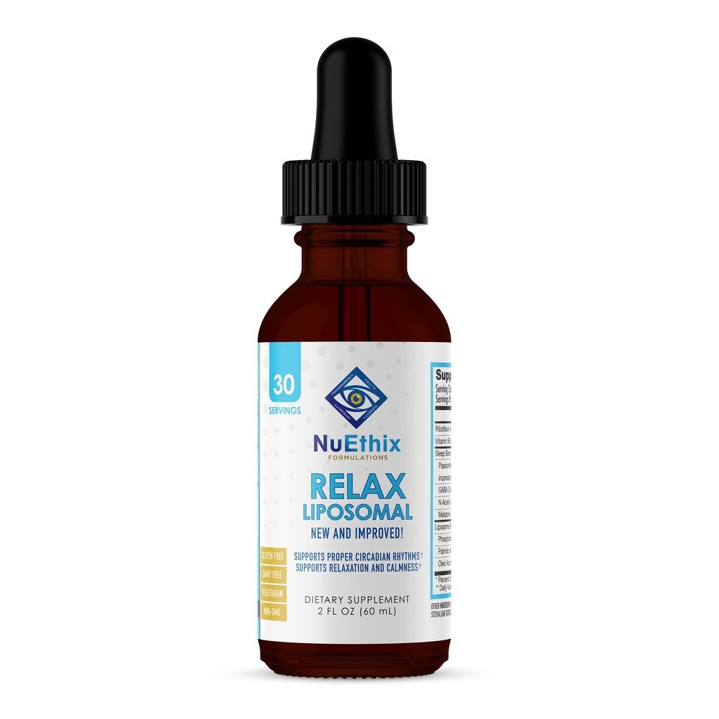 NuEthix Formulations Relax Liposomale Supplement Formula to Support Relaxation & Calm, 2 Fluid Ounces, 30 Servings