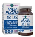 Vital Planet - Vital Flora Ultra Daily Probiotic 60 Million CFU, Diverses souches, Prébiotiques organiques, Immune Support, Bloating Relief, Probiotiques de santé digestive pour les femmes et les hommes 30 Capsules