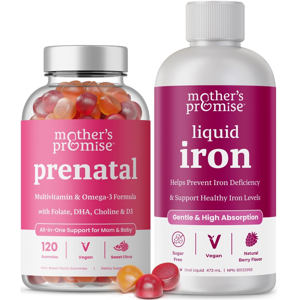 Moeder's Belofte Prenatale Gummies & Liquid Iron Bundle