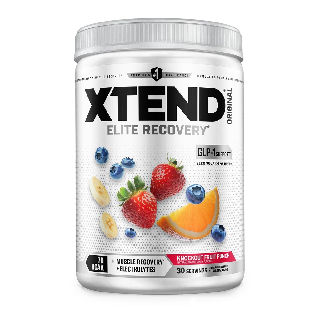 Xtend original BCAA poudre 7g BCAA et 2,5g L-Glutamine, sans sucre après l'entraînement Muscle récupération boisson avec acides aminés pour les hommes et les femmes, 30 portions