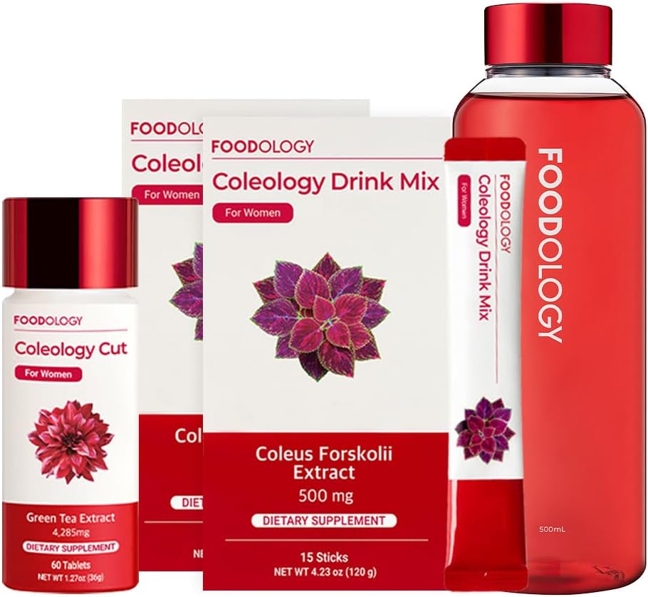 FOODOLOGY Redbottle 1-maand Burning Set/Coleology Drink Mix(2ea) & Coleology Cut(1ea) & Waterfles(1ea)