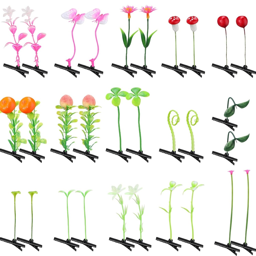 30 stuks gemengde stijl haar Clips voor vrouwen en meisjes - Bean Spout, Bloem, Grass, Vlinder Haarspelden & Barrettes - Geweldig voor school, thuis, feest, Kerstmis