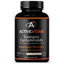 Actieve Atomen Kurkuma Extract, Extra sterkte met BioPerine® Black Pepper 750 mg Kurkuma Extract per One 00" Capsule, Gestandaardiseerde 95% CurcumaÔden, Niet-GMO, 60 Veggie Capsules 60 Day Supply