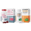 Bronson Vitamine K2 (MK7) met D3 Supplement Omega-3 Vis + Krill Oil 1000 MG