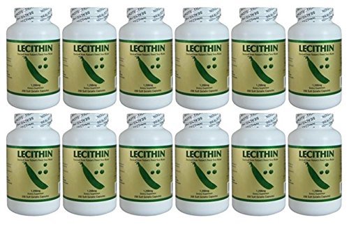 Lécithine 1200mg, 200 Softgels (12 Pack)
