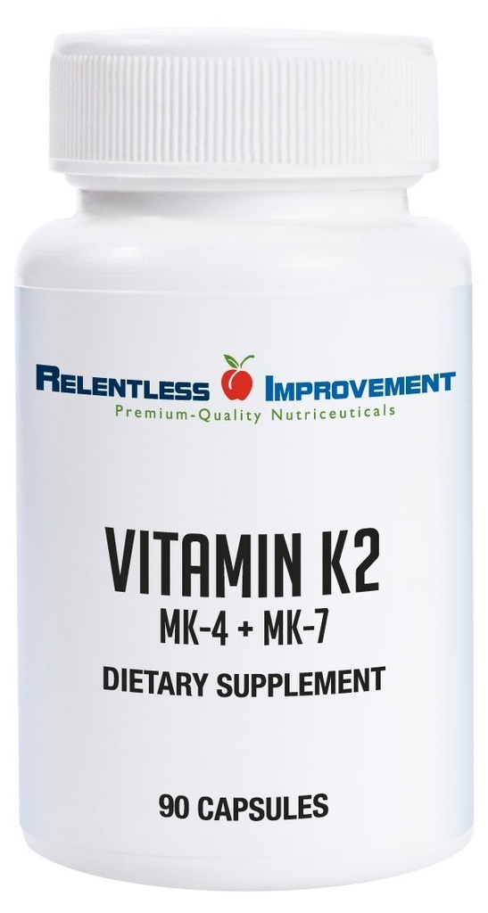 Natuurlijke vitamine K2 MK4 Plus Vitamine K2 MK7 High-Potency 15.000 mcg MK-4 + 60 mcg MK-7 Ondersteunt bot en arteriële gezondheid Vegi-Capsules Soy-Free