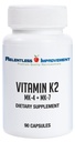 Natuurlijke vitamine K2 MK4 Plus Vitamine K2 MK7 High-Potency 15.000 mcg MK-4 + 60 mcg MK-7 Ondersteunt bot en arteriële gezondheid Vegi-Capsules Soy-Free