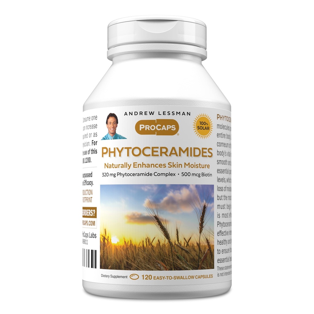 ANDREW LESSMAN Phytoceramiden met Biotin 120 Softgels - Skin Verbetert natuurlijk de zachte, gladde, stralende huid. Geen additieven. Klein Makkelijk doorslikken Softgels