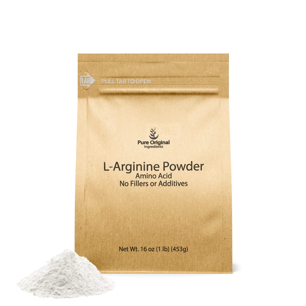 PURE ORIGINEEL INGREDIËNTEN L-Arginine Poeder (1 lb) Aminozuur, Geen Fillers, Dieetsupplement