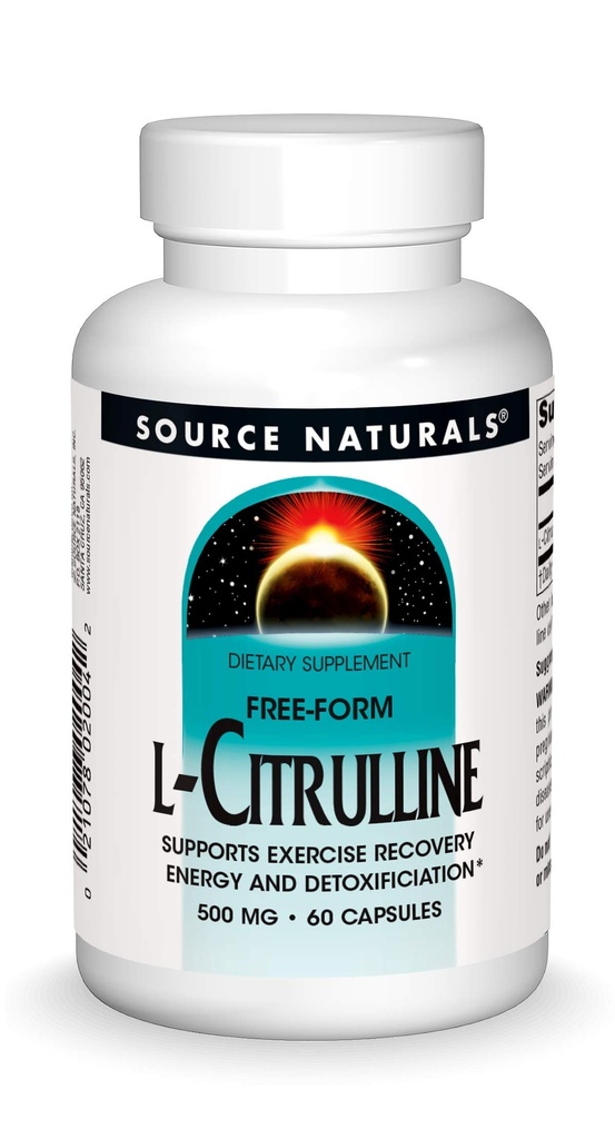 Bron Natuurlijken L-Citrulline - Ondersteunt Oefening Herstel, Energie en Ontgifting*, 500 mg - 60 Capsules