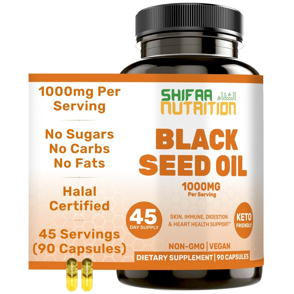 SHIFA NUTRITION Halal Black Seed Oil 