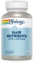 SOLARAY Hair Nutriënten met L-Cysteine - Hair Vitaminen met Biotine voor haargroei Ondersteuning - Hair Skin en Nails Vitaminen voor vrouwen en mannen - Lab geverifieerd, 60-dag garantie - 60 Serven, 120 VegCaps