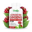 Parker Naturals Korean Red Ginseng Extract, 1300mg Extract met gemberwortel en zwarte peper, 20% Ginsenosides Red Panax Ginseng Supplement, 120 Caps