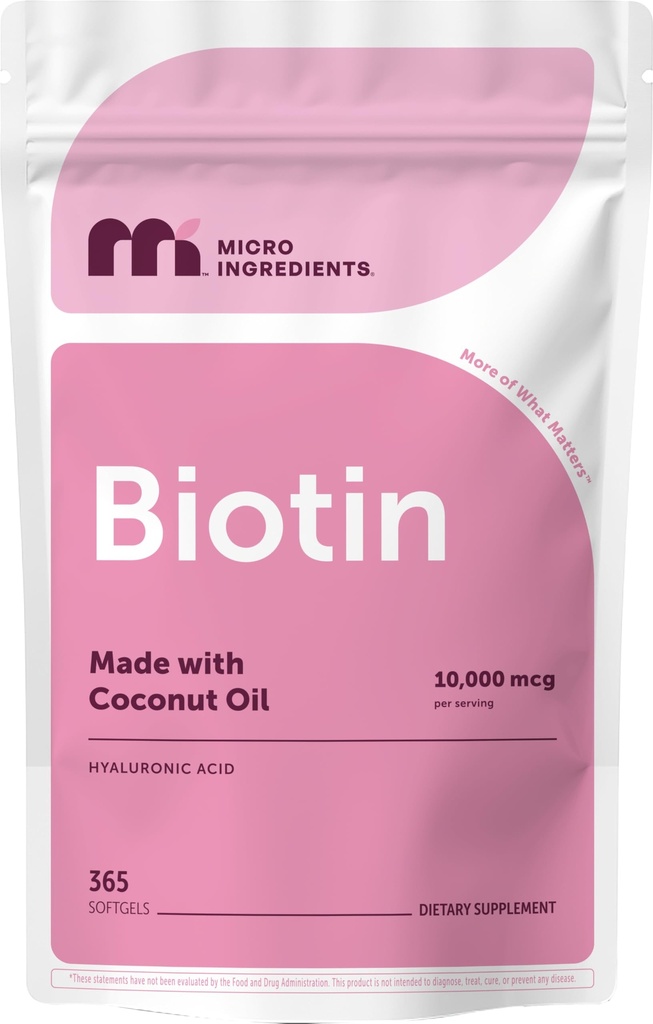 Micro Ingrediënten Biotin 10.000 mcg met Hyaluronzuur 25 mg per portie 