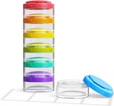 AUVON Stackable Pill Organizer for Flexible Use, Extra Large Weekly Pill Case with Efficient Filling Design, Colorful Pill Box 7 Day Easy to Track, Pill Container for Mediciations, Vitamines, Fish Oils