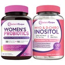 Recepten voor artsen Vrouwen Probiotica en Inositol Bundle - Gut, Vaginale, Urinaire & Reproductieve Gezondheid voor vrouwen