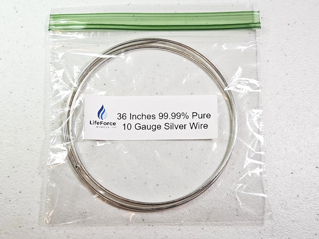 Pure Silver Generator Wires 9999 Silver Electrodes Pre-Cut 36-Inch 10 Gauge Wires 