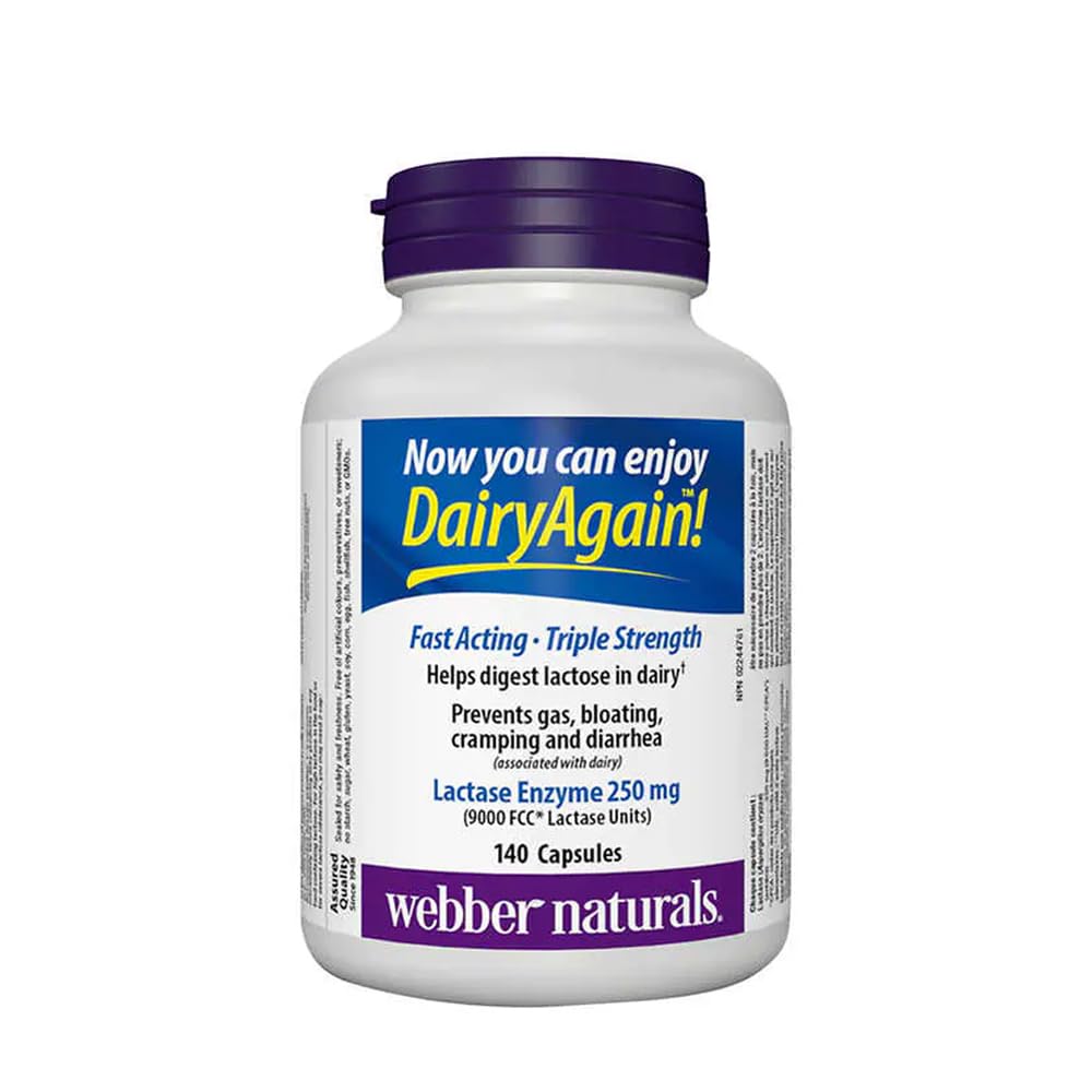 Webber Naturals Lactase Enzyme Extra Sterkte 140 Capsules