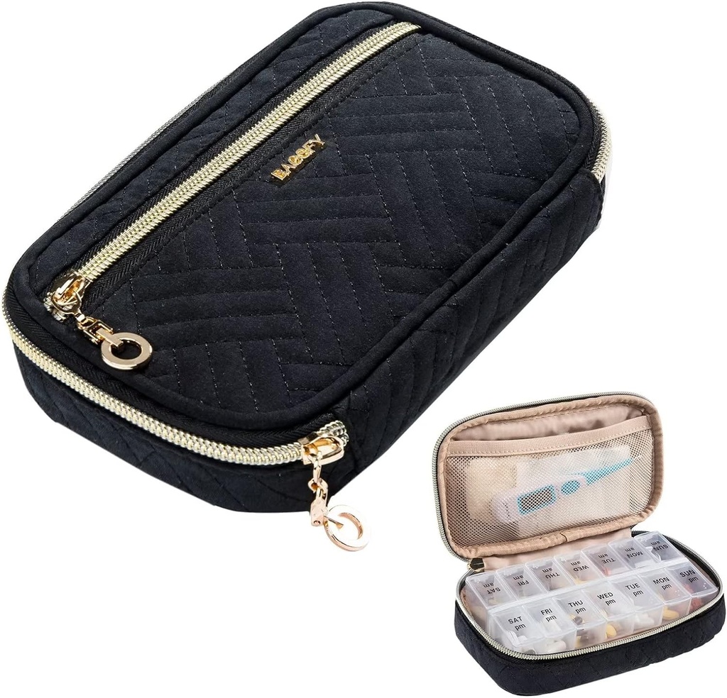 BAGSFY Pill Organizer Case 2 keer een dag-wekelijkse medicijn Organisator Travel Pill Box met verwijderbare 7 dagen geneeskunde geval Container voor visolie, vitamine, supplement