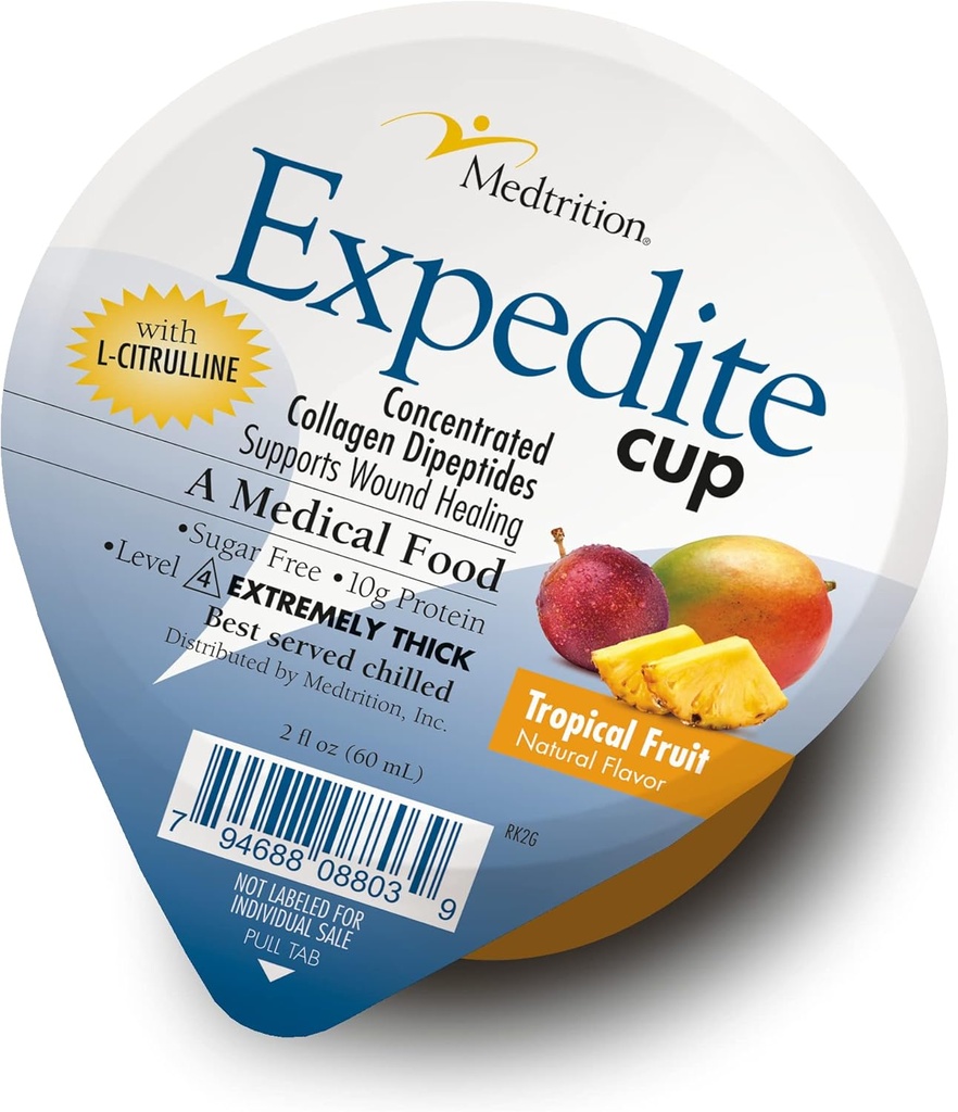 Medtrition Expedit Gelatine Cup, Fast Track Wound Healing, 30X Meer Collageen Dipeptiden dan Poeder, Ondersteunt wonden, voet Ulcers, cosmetische chirurgie, en meer (2 Fl Oz, Pack van 12)