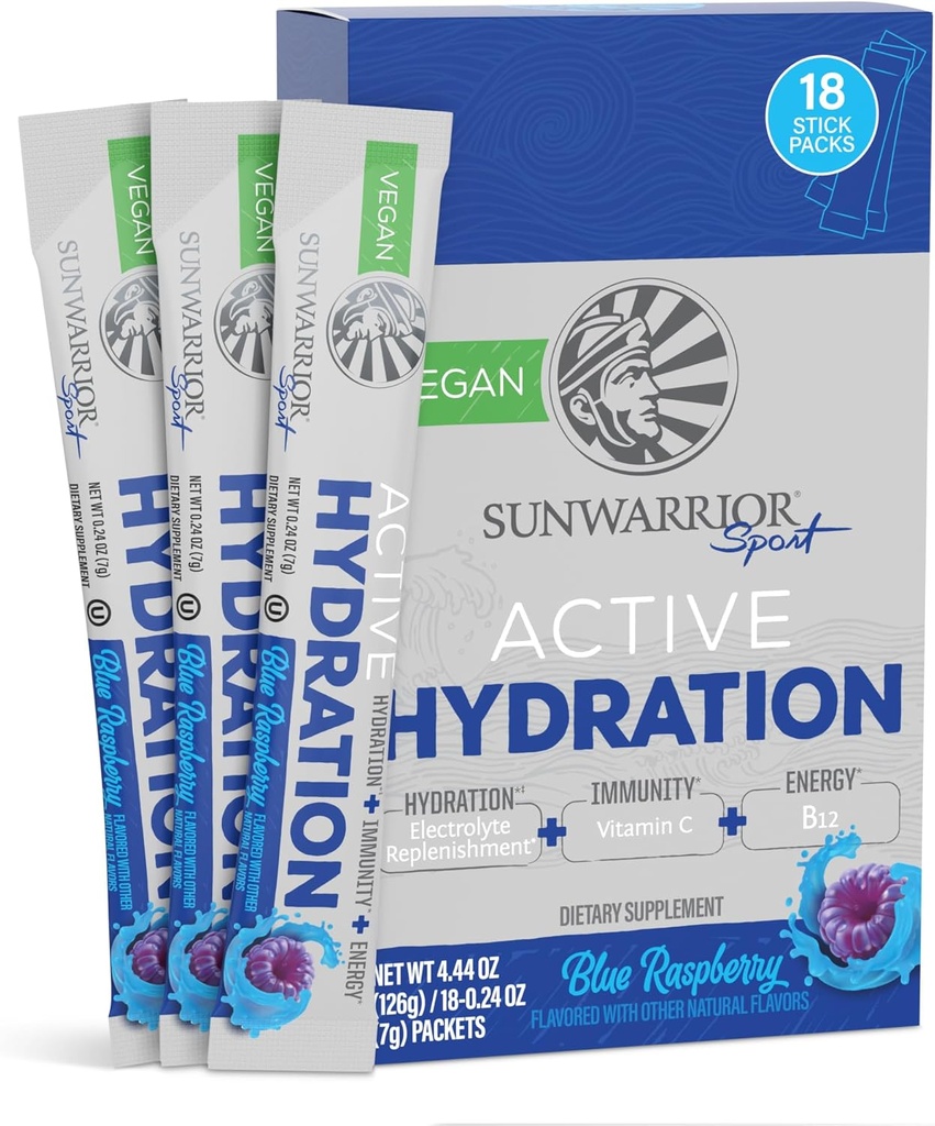 Sunwarrior Hydration Powder Electrolyte Packets Powder B12 Vlierbessen 