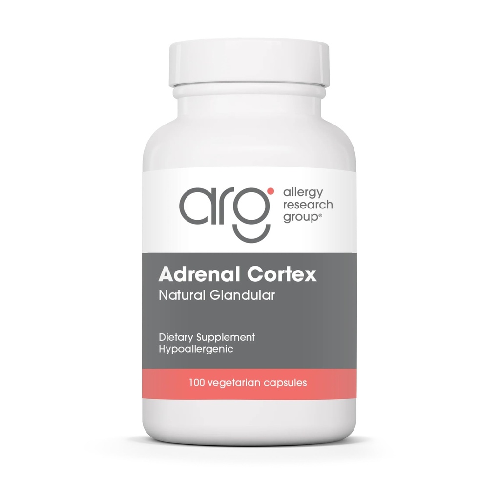 Allergie Research Group Adrenal Cortex Support - Adrenal Glandular Supplement, Immuunfunctie, 100mg Adrenal Extract, Bovine - 100 Tel.