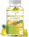 GROENPEOPLE Magnesium Glycineer Gummies met citraat 1000mg, Taurate & Matale - Suikervrij - Magnesium Kalium Supplement met Vitamine D, K2 voor Calm Mood & Zzz Ondersteuning - 60 Ananas Gummies