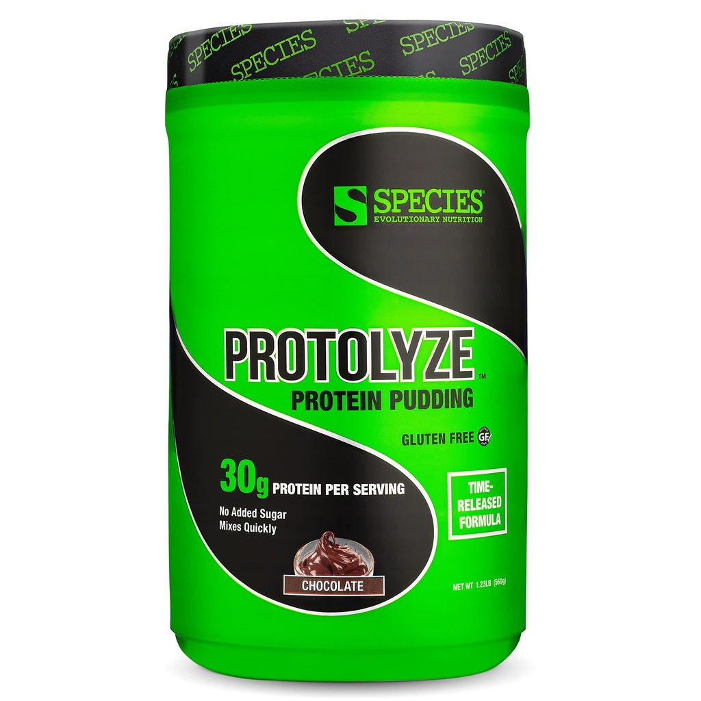 Espèce Nutrition Protolize pudding de protéines, 30 grammes de poudre de protéines de construction musculaire, faible teneur en calories et glucides, sucre zéro, chocolat
