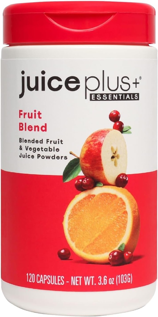 JuicePlus+ Fruit Blend: Plant-Based Whole Food Supplement with Apple, Peach, Cranberry, & More! - Veganistisch, Glutenvrije, niet-GMO, Kosher - Verpakt met plantaardige vitamines - 1 fles (60 porties)