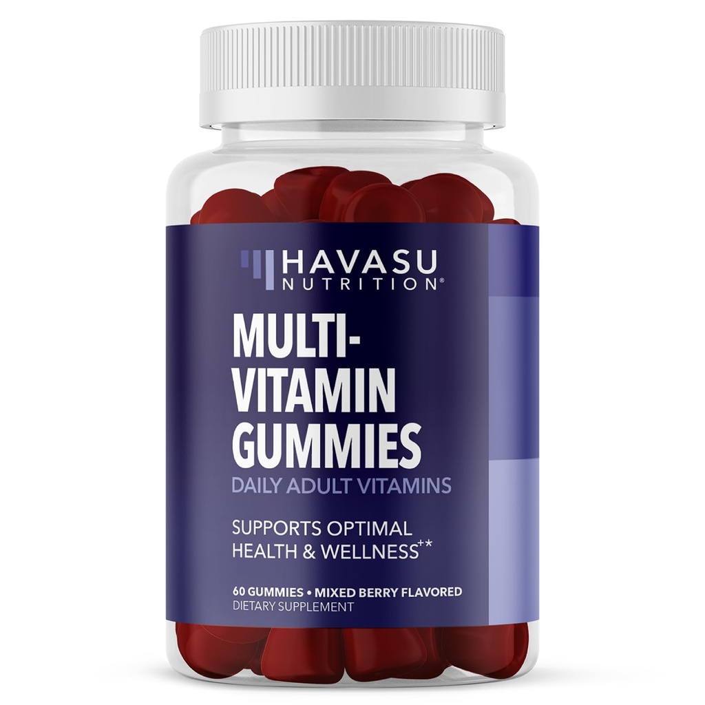 Gommies multivitamines pour adultes - Gommy quotidien avec vitamine C, D, et zinc pour les hommes et les femmes - 60 Compte - GLP-1 Soutien nutritionnel pour la santé et le bien-être optimaux - 1 mois d'approvisionnement, mélange d'arôme de baies