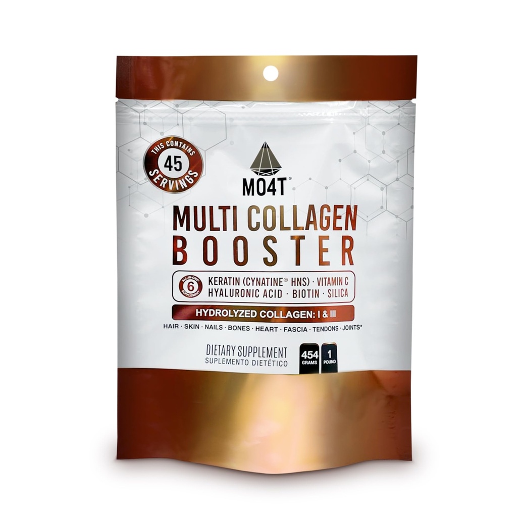 Multi Collageen Booster Poeder Extra sterkte Collageen Supplement met Toegevoegde Keratine, Biotine, Hyaluronzuur, Vitamine C & › Extra voedingsstoffen voor haar, Nagels,& Huid -1 Pond