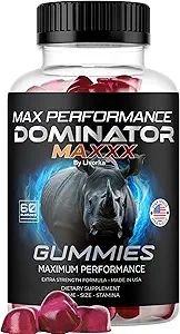 Dominateur Maxxx Gommies pour hommes - Dominateur Maxx Natural Daily Nutrition Support Premium Formule avancée Pilules multivitamines pour la santé et le bien-être, 60 Gommies pour 1 mois