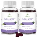 Sambucus Vlierbessen Gummies, Zwarte Vlierbessen Gummy met zink en vitamine C voor volwassenen, Suikervrije Kids Multivitamine Gummies Immune Support* Supplement (2 Pack)