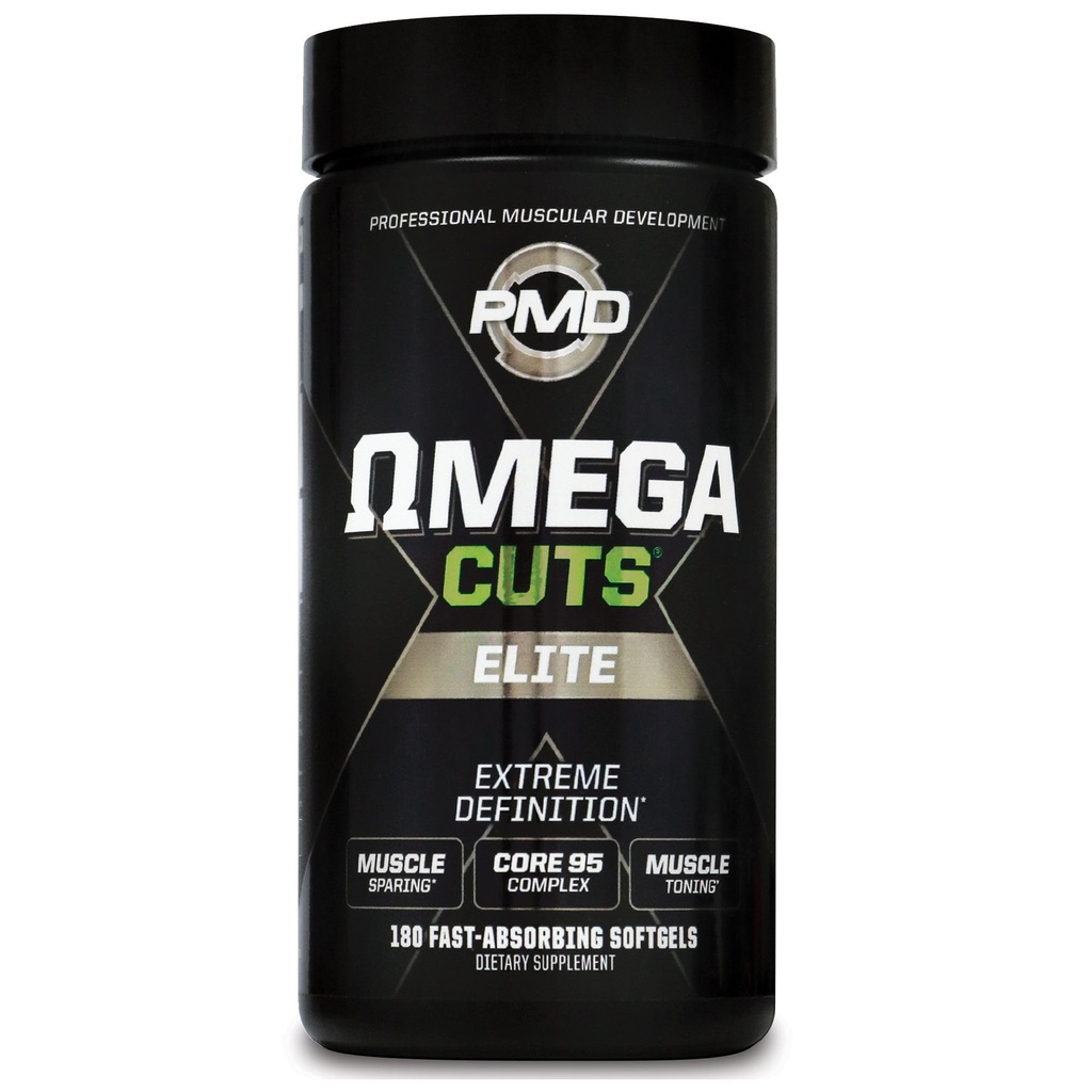 PMD Sports Omega Cuts Elite -Fat Loss-Muscle Defining Formula - Omega Fatty Acides, MCT's et CLA pour la définition et l'entretien musculaires - Keto Friendly Pour les femmes et les hommes - Sans stimulant (180 Softgels)