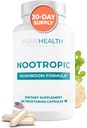 Nootropics Hersengeheugen en Focus Supplement - Lions Mane, Shiitake, Chaga, Reishi Paddestoelenpoeder - Verbeter Cognitieve Gezondheid met Bacopa Monnieri en Gingko Biloba Extract, 60 Capsules